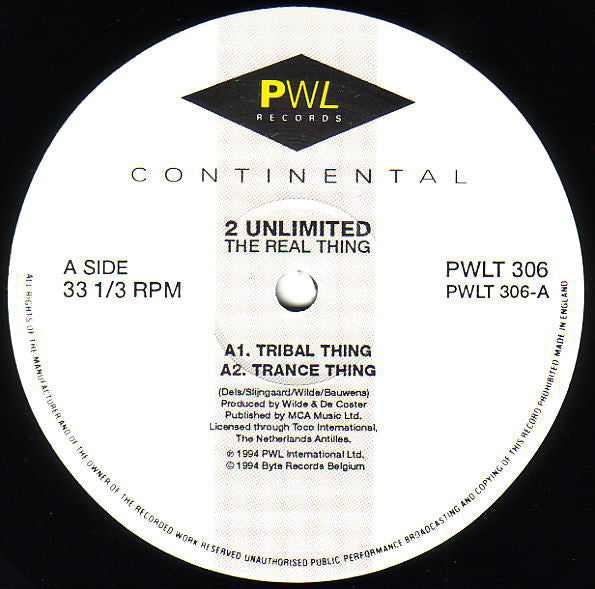 2 Unlimited : The Real Thing (12", Single)