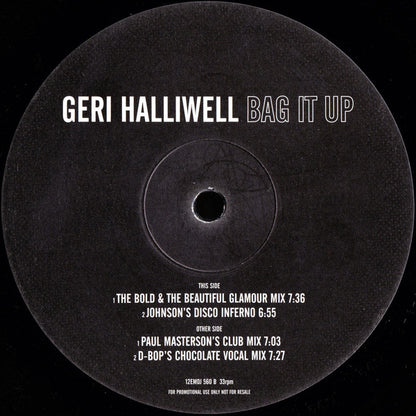 Geri Halliwell : Bag It Up (12", Promo)