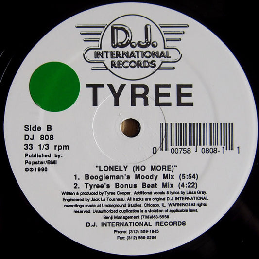 Tyree Cooper : Lonely (No More) (12")