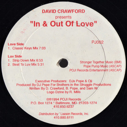 David Crawford (3) : In & Out Of Love (12")