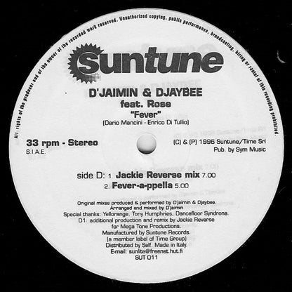 D'Jaimin* & Djaybee : Fever (12", Advance)
