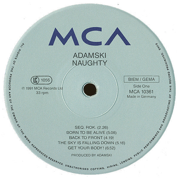 Adamski : Naughty (LP, Album)