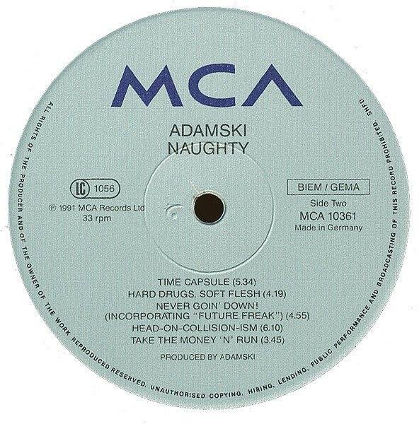 Adamski : Naughty (LP, Album)