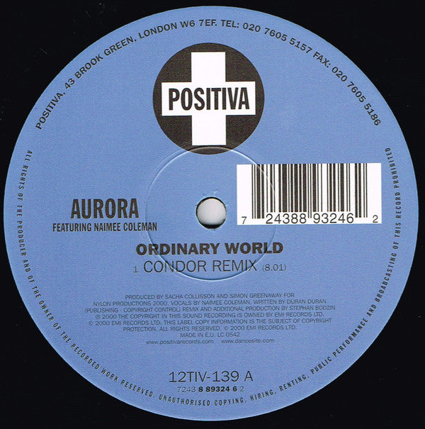 Aurora Featuring Naimee Coleman : Ordinary World (12", Single)