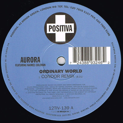 Aurora Featuring Naimee Coleman : Ordinary World (12", Single)
