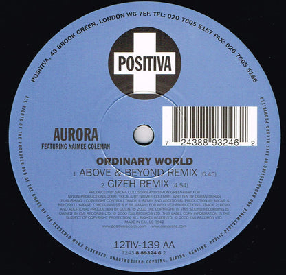Aurora Featuring Naimee Coleman : Ordinary World (12", Single)