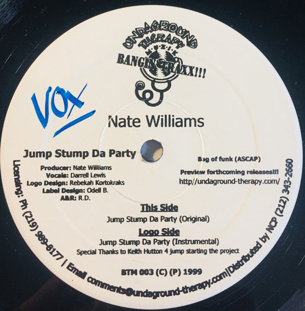 Nate Williams : Jump Stump Da Party (12", Promo)