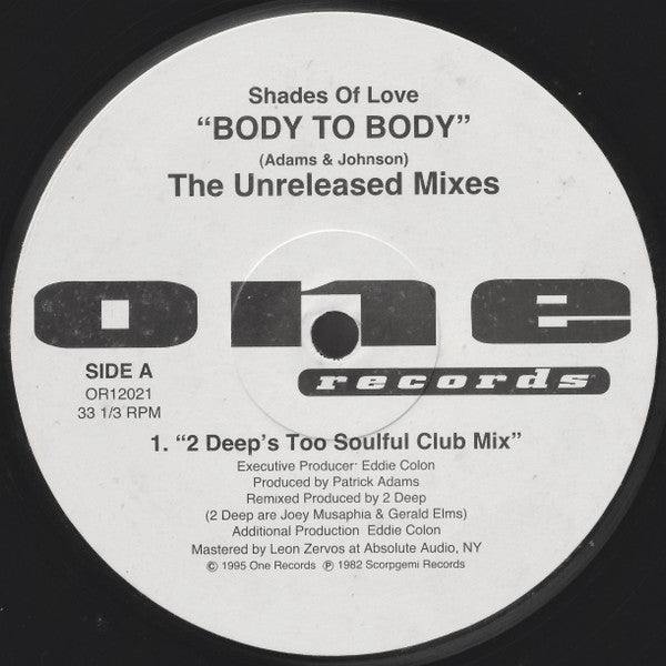 Shades Of Love : Body To Body (The Unreleased Mixes) (12", Single)