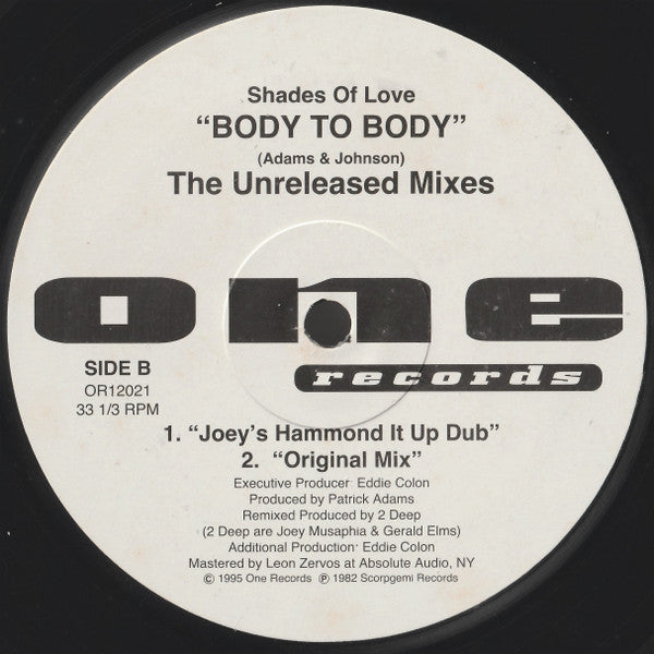 Shades Of Love : Body To Body (The Unreleased Mixes) (12", Single)