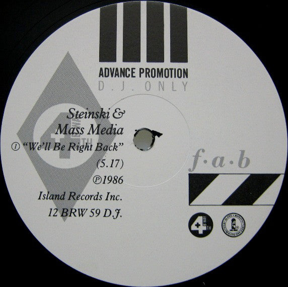 Steinski & Mass Media : We'll Be Right Back (12", Promo)