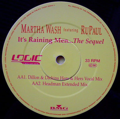 Martha Wash featuring RuPaul : It's Raining Men...The Sequel (12")