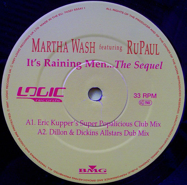 Martha Wash featuring RuPaul : It's Raining Men...The Sequel (12")