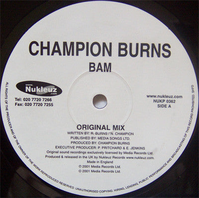 Champion Burns : BAM (12")