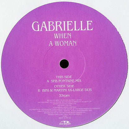 Gabrielle : When A Woman (2x12", Promo)