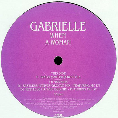 Gabrielle : When A Woman (2x12", Promo)