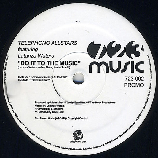 Telephono Allstars featuring Latanza Waters : Do It To The Music (12", Promo)
