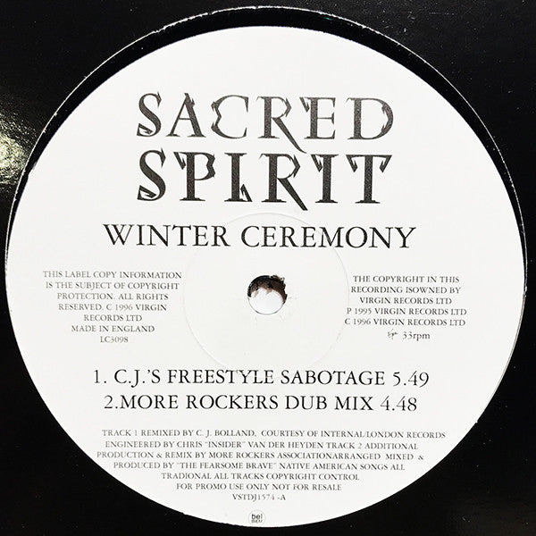 Sacred Spirit : Winter Ceremony (12", Promo)