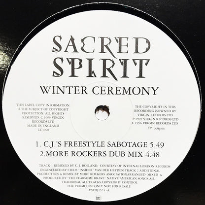 Sacred Spirit : Winter Ceremony (12", Promo)