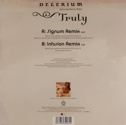 Delerium Featuring Nerina Pallot : Truly (Remixes By Signum & Infusion) (12", Single)