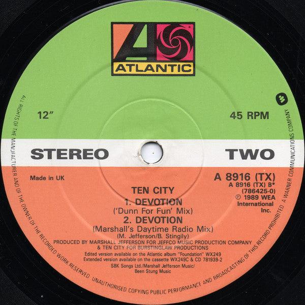 Ten City : Devotion (12")
