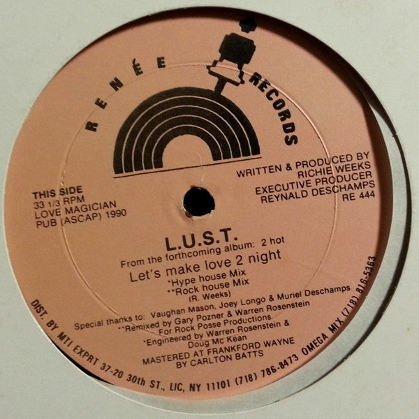 L.U.S.T. : Let's Make Love 2 Night (12")