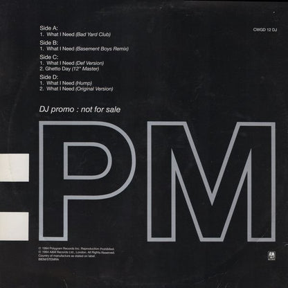 Crystal Waters : What I Need (David Morales + Basement Boys Remixes) / Ghetto Day (2x12", Promo)