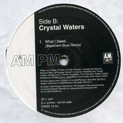 Crystal Waters : What I Need (David Morales + Basement Boys Remixes) / Ghetto Day (2x12", Promo)