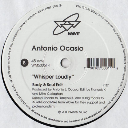 Antonio Ocasio : Whisper Loudly (12")