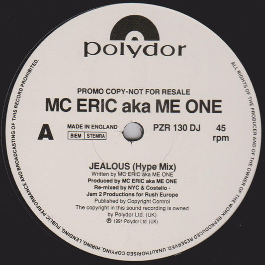 MC Eric : Jealous (Hype Mix) (12", Promo)