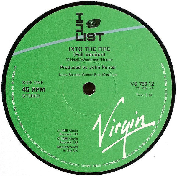 Hitlist : Into The Fire (Full Version) (12")