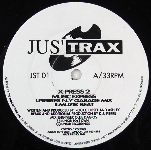 X-Press 2 : Music Express (12")