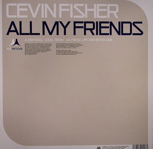 Cevin Fisher : All My Friends (12")