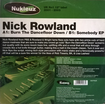 Nick Rowland : Burn The Dancefloor Down / Somebody EP (12", EP)