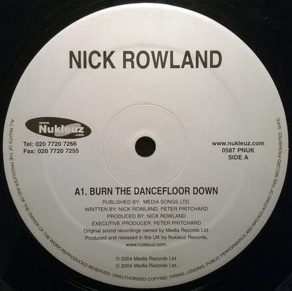 Nick Rowland : Burn The Dancefloor Down / Somebody EP (12", EP)