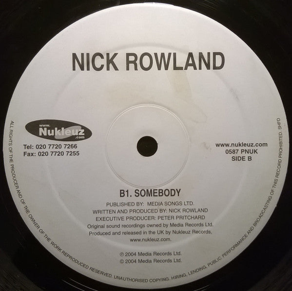 Nick Rowland : Burn The Dancefloor Down / Somebody EP (12", EP)
