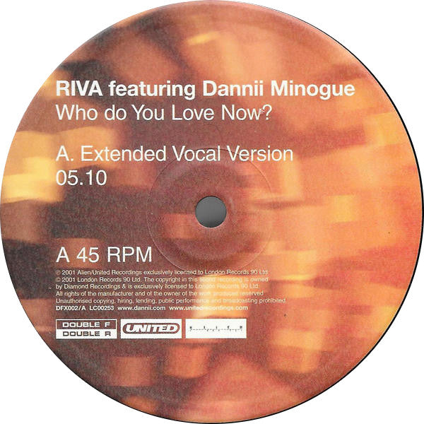 Riva Featuring Dannii Minogue : Who Do You Love Now? (Stringer) (12", Single)