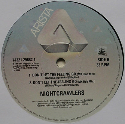 Nightcrawlers Featuring John Reid : Don't Let The Feeling Go (MK & Tin Tin Out Mixes) (12")