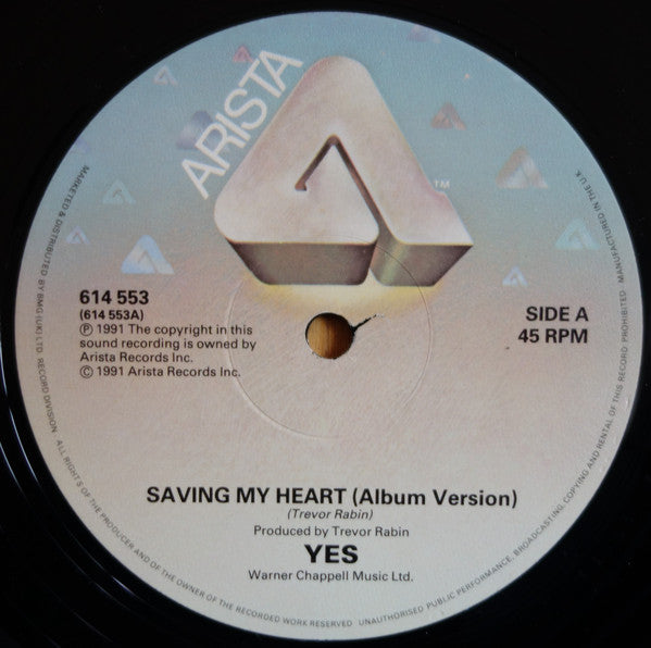 Yes : Saving My Heart (12", Single)
