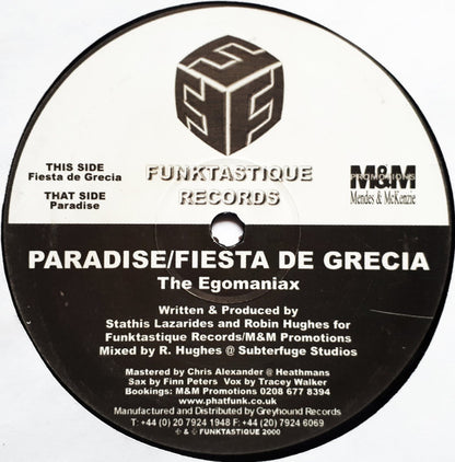 The Egomaniax : Paradise / Fiesta De Grecia (12")