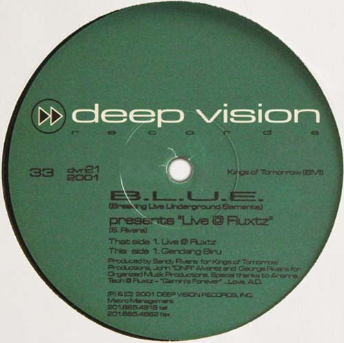 B.L.U.E. (2) : Live @ Fluxtz (12", Maxi)