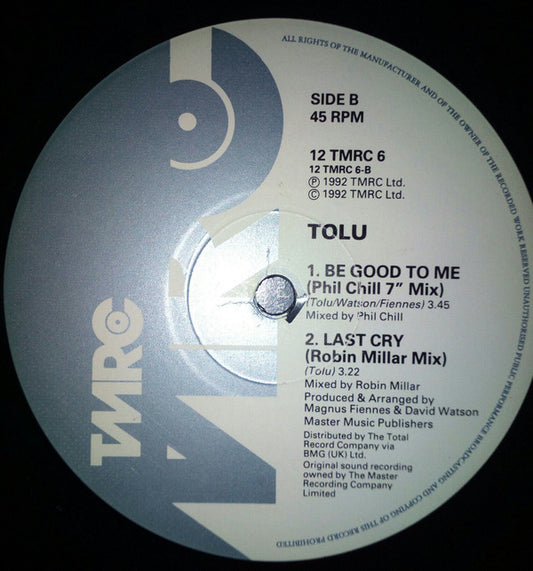 Tolu : Be Good To Me (12", Single)
