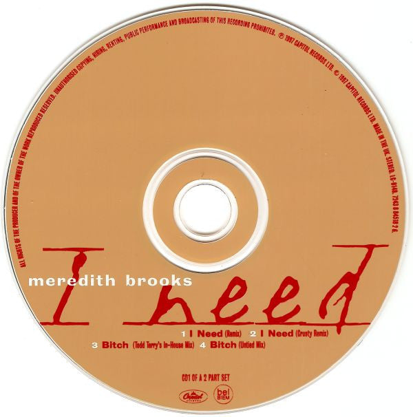 Meredith Brooks : I Need (CD, Single, CD1)