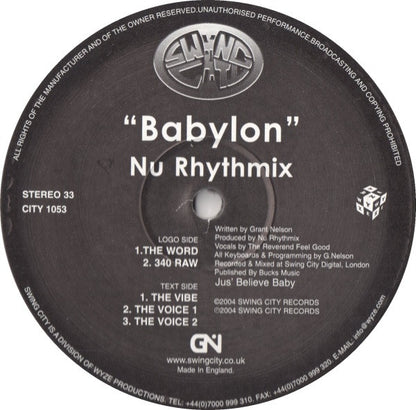Nu Rhythmix : Babylon (12")