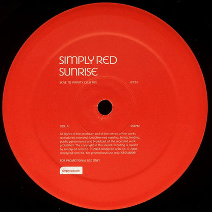 Simply Red : Sunrise (2x12", Promo, Gen)