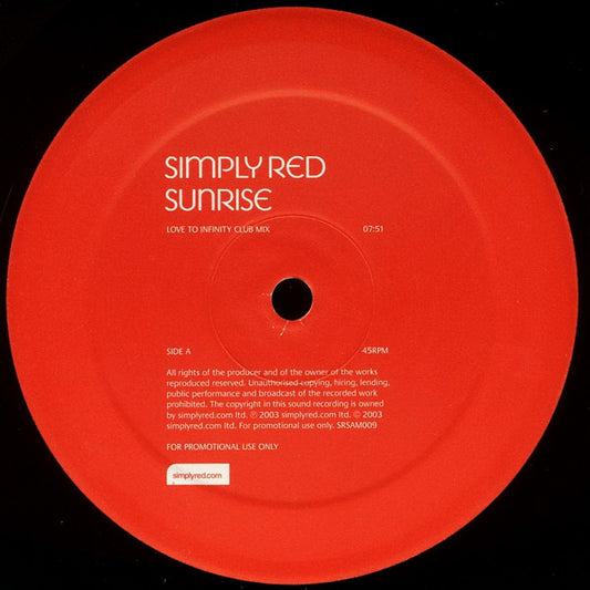 Simply Red : Sunrise (2x12", Promo, Gen)