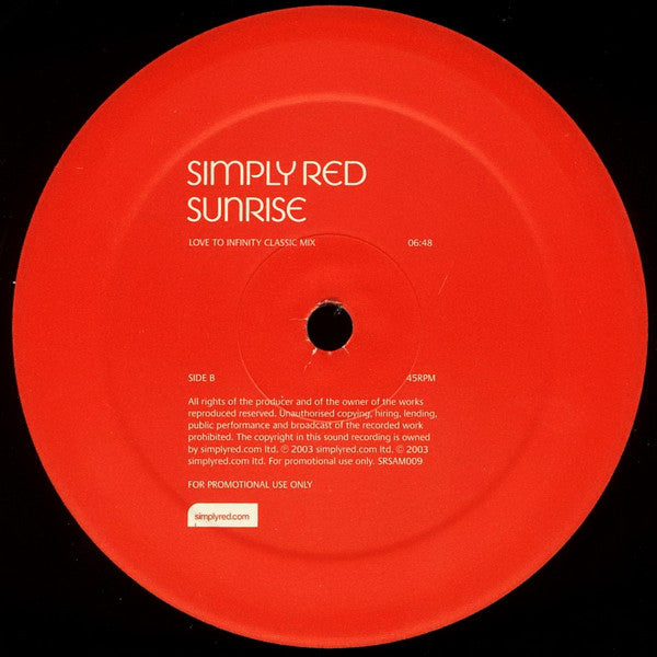 Simply Red : Sunrise (2x12", Promo, Gen)