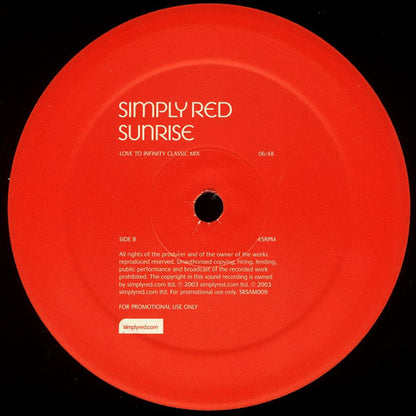 Simply Red : Sunrise (2x12", Promo, Gen)