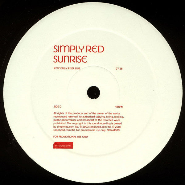 Simply Red : Sunrise (2x12", Promo, Gen)