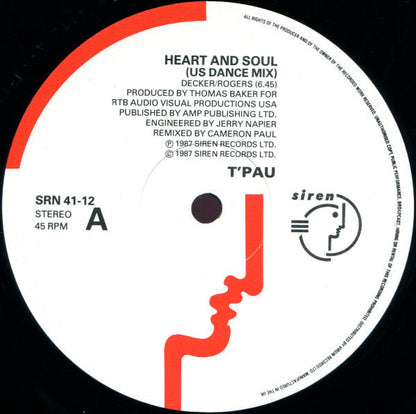 T'Pau : Heart And Soul (12", Single)