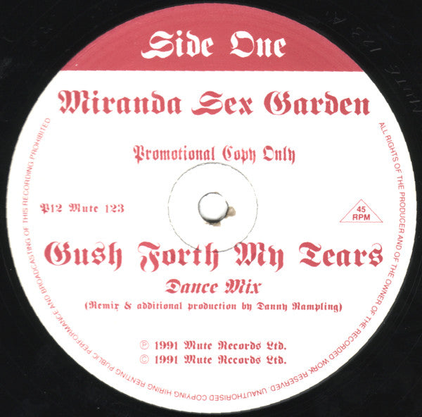 Miranda Sex Garden : Gush Forth My Tears (12", Promo)
